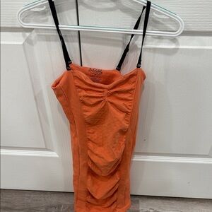 Vibrant Orange Ruched Camisole